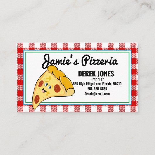 料理クラスケータリングディナーピザピザカフェ 名刺 (正面)