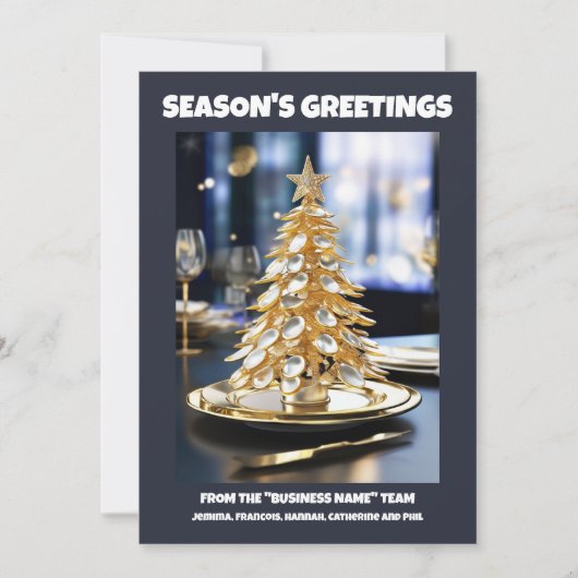 料理クリスマスティースプーンの木の料理DIY写真 シーズンカード (正面)