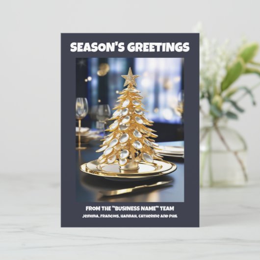 料理クリスマスティースプーンの木の料理DIY写真 シーズンカード (スタンド正面)