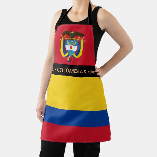 料理コロンビア&コロンビア国旗のシェフキッチン エプロン (インサイチュ)