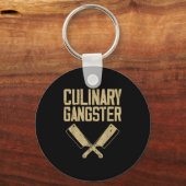 料理シェフアート女子男性へ料理ラバーキック キーホルダー (正面)