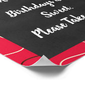 料理シェフバースデーパーティーサイン ポスター (角)