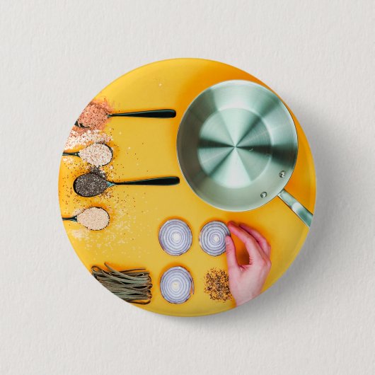 料理シェフパン 缶バッジ (正面)