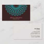 料理シェフブルーウィスクロゴブラウンビジネスカード 名刺 (正面/裏面)