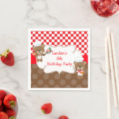 料理シェフベアバースデーパーティー スタンダードカクテルナプキン (インサイチュ)