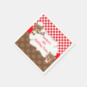 料理シェフベアバースデーパーティー スタンダードカクテルナプキン (角)