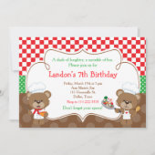 料理シェフベアバースデーパーティー 招待状 (正面)