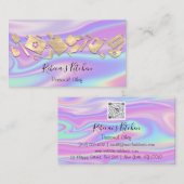 料理シェフレストランケータリングロゴQRホログラフ 名刺 (正面/裏面)