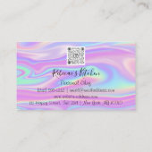 料理シェフレストランケータリングロゴQRホログラフ 名刺 (裏面)