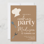 料理シェフ誕生日パーティーの招待 招待状 (正面)
