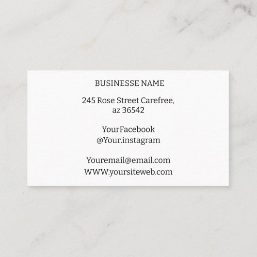 料理シンプルベーキング器具パターンベイカー 名刺 (裏面)