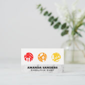 料理ツール |大理石テクスチャ 名刺 (スタンド正面)