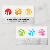 料理ツール |大理石テクスチャ 名刺 (正面/裏面)