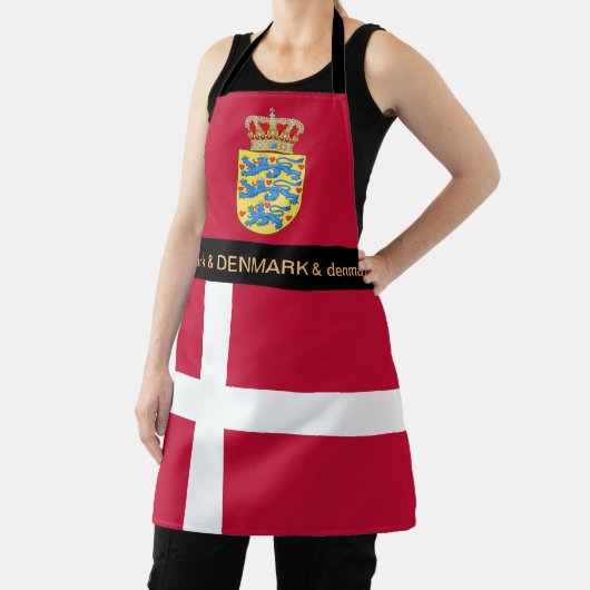 料理デンマークとデンマークの国旗のシェフの台所 エプロン (インサイチュ)