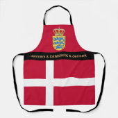 料理デンマークとデンマークの国旗のシェフの台所 エプロン (正面)