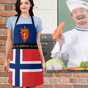 料理ノルウェーとノルウェー国旗のシェフのキッチン エプロン