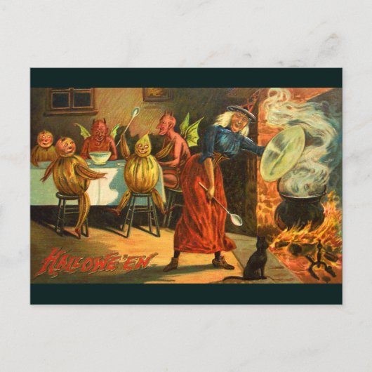 料理ハロウィーンウィッチ ポストカード (正面)