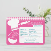 料理バースデーパーティーレシピピンク 招待状 (スタンド正面)