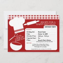 料理バースデーパーティーレシピ 招待状