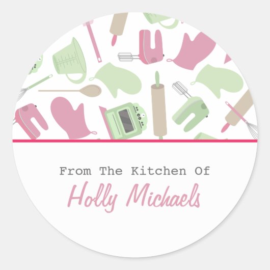 料理パターンキッチンラベル ラウンドシール (正面)