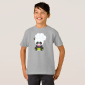 料理パンダ、ベーキングパンダ、パンダとドーナツ Tシャツ (正面フル)