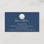 料理パーソナルシェフレストランケータリングネイビー 名刺 (裏面)