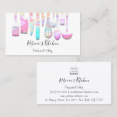 料理パーソナルシェフレストランケータリングピンク 名刺 (正面/裏面)