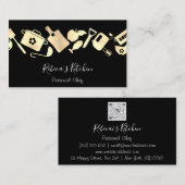 料理パーソナルシェフレストランケータリングブラック 名刺 (正面/裏面)