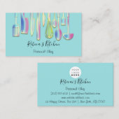 料理パーソナルシェフレストランケータリングブルー 名刺 (正面/裏面)