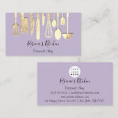 料理パーソナルシェフレストランケータリング紫 名刺 (正面/裏面)