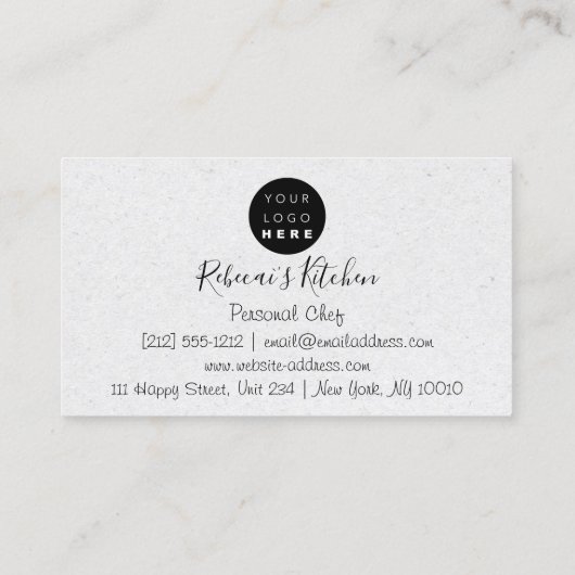 料理パーソナルシェフレストランケータリング虹 名刺 (裏面)