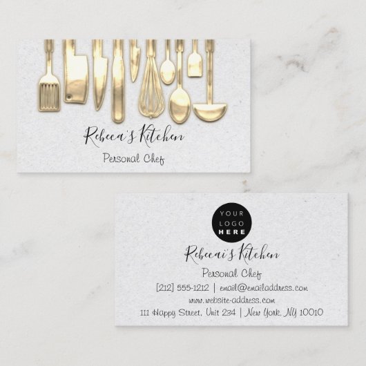 料理パーソナルシェフレストラン料理ナイフ 名刺 (正面/裏面)