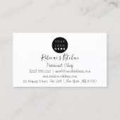 料理パーソナルシェフレストラン料理ボード 名刺 (裏面)