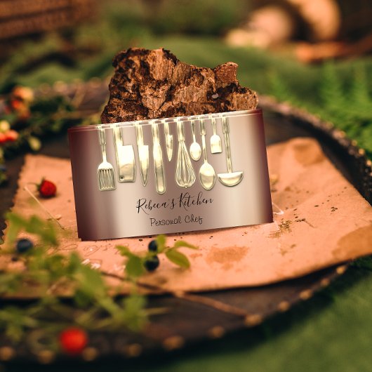 料理パーソナルシェフレストラン料理金ゴールド 名刺