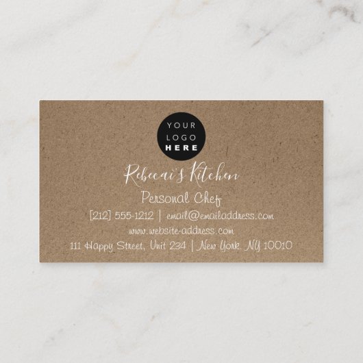 料理パーソナルシェフレストラン料理金ゴールド 名刺 (裏面)