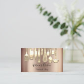 料理パーソナルシェフレストラン料理金ゴールド 名刺 (スタンド正面)