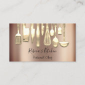 料理パーソナルシェフレストラン料理金ゴールド 名刺 (正面)