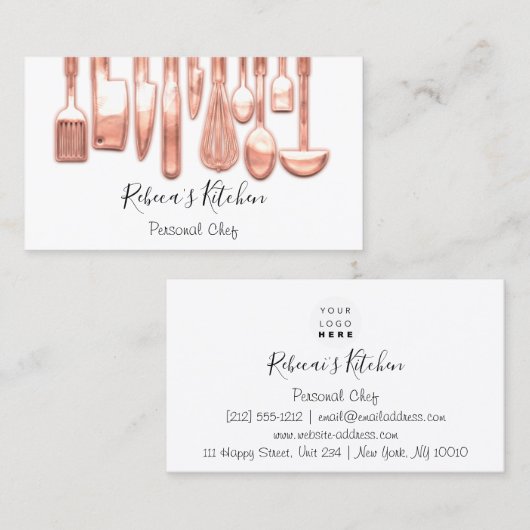 料理パーソナルシェフレストラン赤面ケータリング 名刺 (正面/裏面)