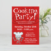 料理パーティーの招待状 招待状 (スタンド正面)