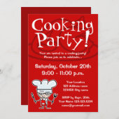 料理パーティーの招待状 招待状 (正面/裏面)