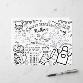 料理パーティー着色ランチョンマットベーキングリトルシェフ