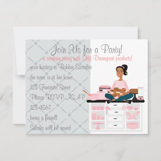 料理パーティー 招待状 (正面)