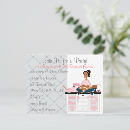 料理パーティー 招待状 (スタンド正面)