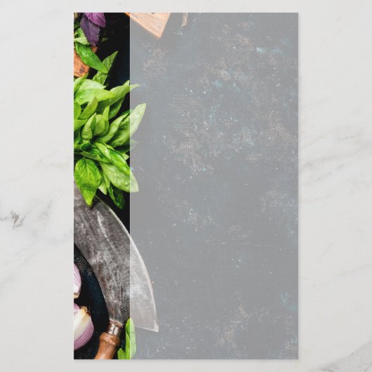 料理フードファミリーディナーレシピページ 便箋 (裏面)