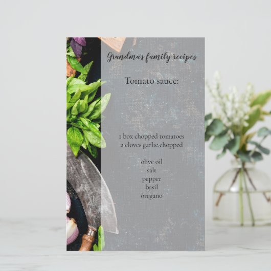 料理フードファミリーディナーレシピページ 便箋 (スタンド正面)