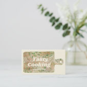 料理ブログCutting Board Chefバニラアイボリー 名刺 (スタンド正面)