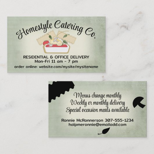 料理ベジタリアン野菜ラザニア食品ブシン… 名刺 (正面/裏面)