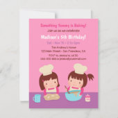 料理ベーキングガールズバースデーパーティー招待状 招待状 (正面)