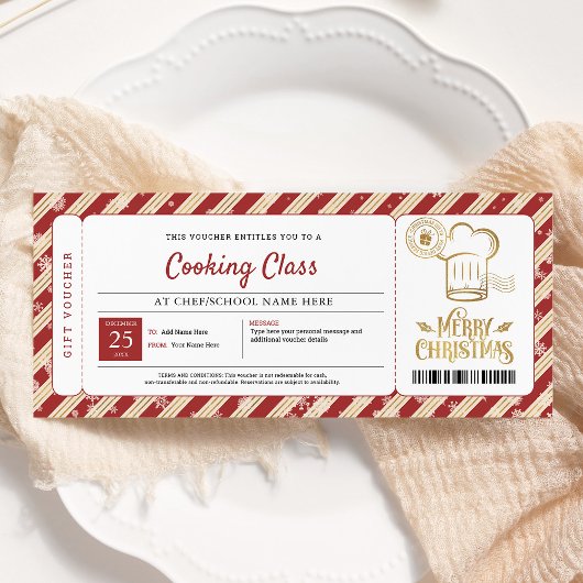 料理ベーキングクラスクリスマスギフト券 招待状