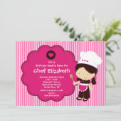 料理ベーキング誕生日パーティーの招待 招待状 (スタンド正面)